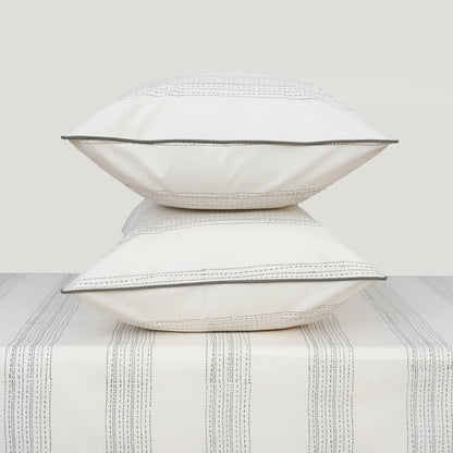 Willow Green Block Printed Percale Bedsheet Set