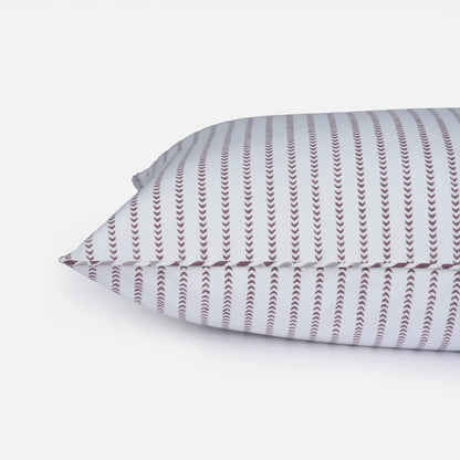 Mauve Echo Block Printed Percale Bedsheet Set