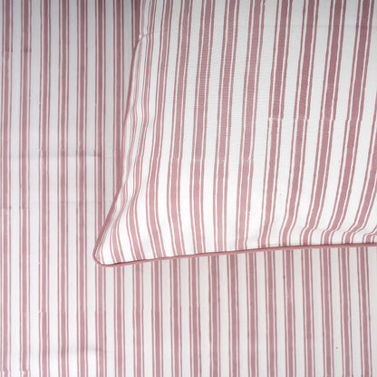 Vintage AshRose Block Printed Percale Bedsheet Set