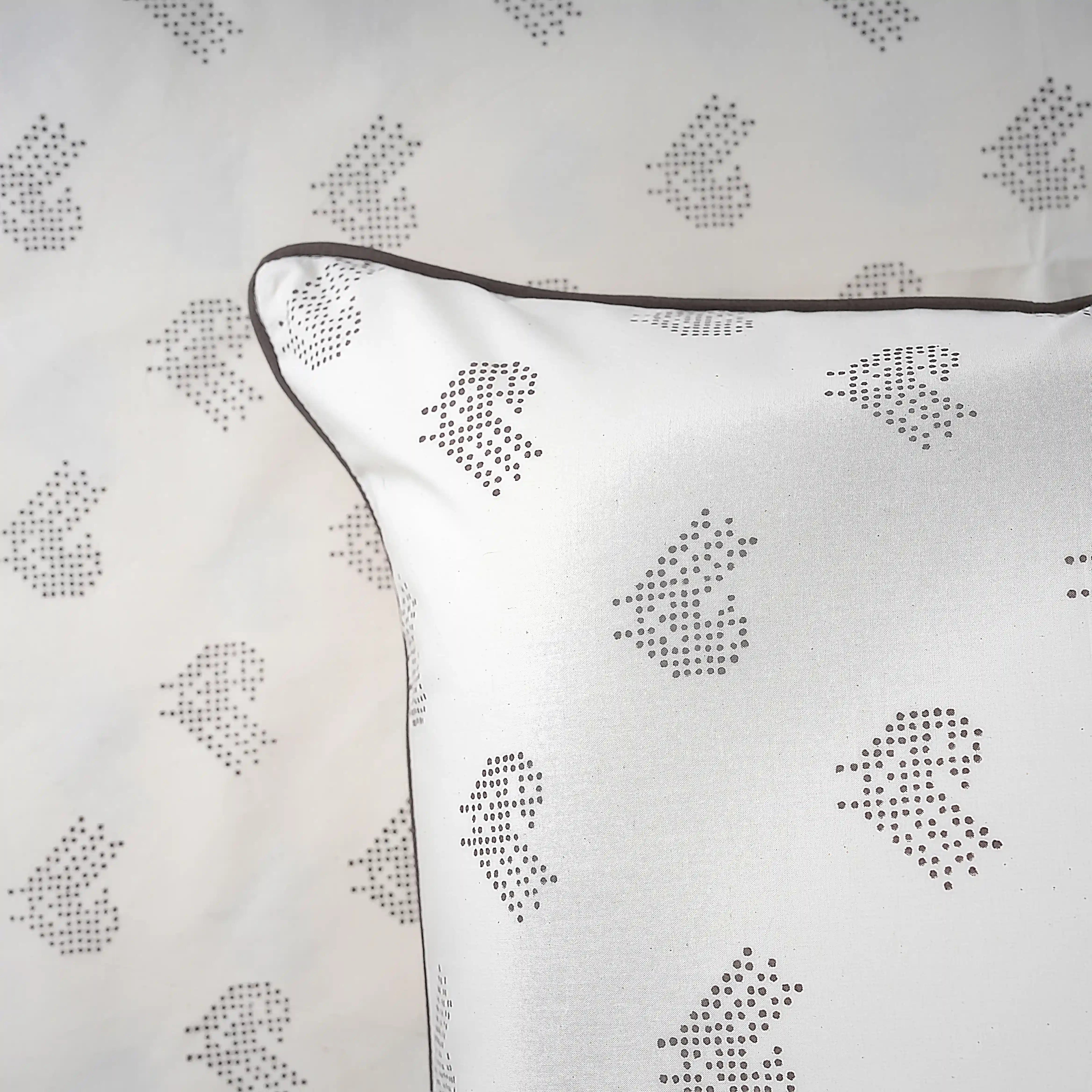 Brown Sparrow Block Printed Percale Bedsheet Set