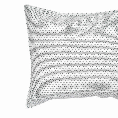 Jade Grid Block Printed Percale Pillow Cases (Set of 2)