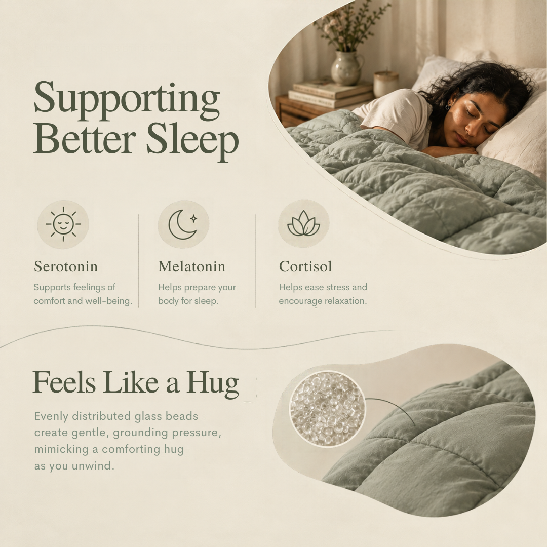 Rain Green Percale Weighted Blanket