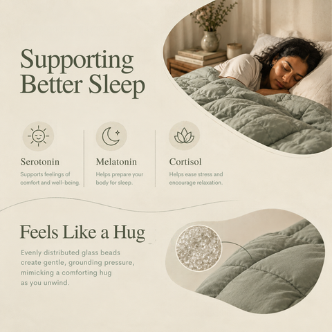 Rain Green Percale Weighted Blanket