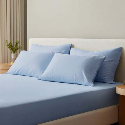Blue Summer Percale Pillow Cases (Set of 2)