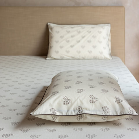 Brown Sparrow Block Printed Percale Bedsheet Set