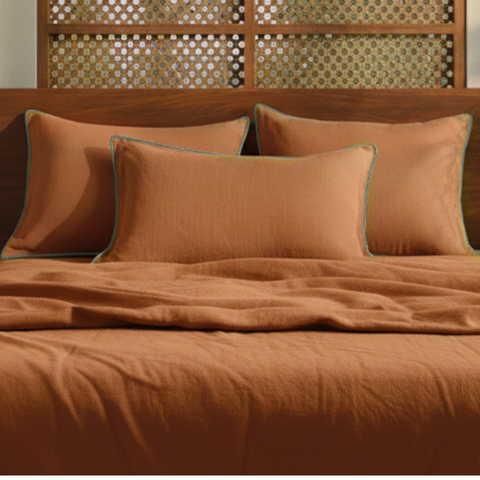 Cinnamon Brown Linen Pillow Cases (Set of 2)