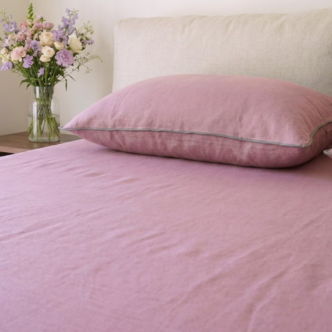 Dusty Plum Linen Bedsheet Set
