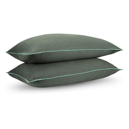 Forestwood Green Linen Bedsheet Set