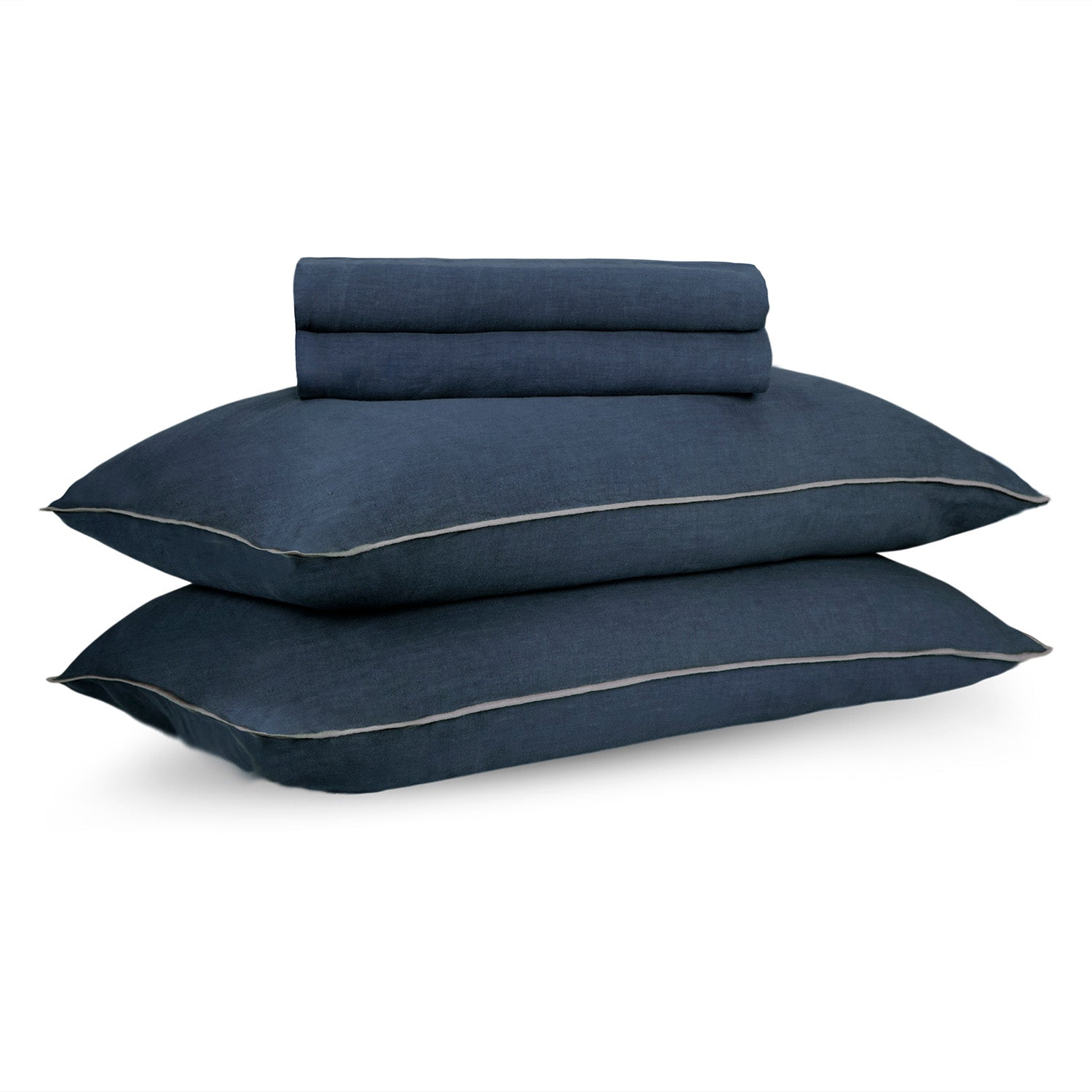 Deep Indigo Linen Bedsheet Set