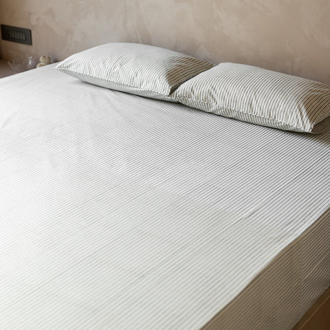 Meadow Greens Block Printed Percale Bedsheet Set