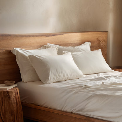 Milky White Percale Cooling Bedsheet Set