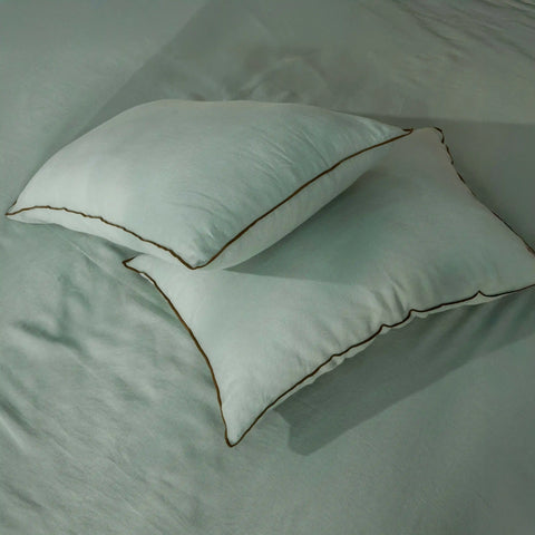 Mint Green Linen Bedsheet Set