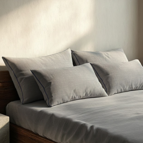 Pebble Gray Linen Pillow Cases (Set of 2)