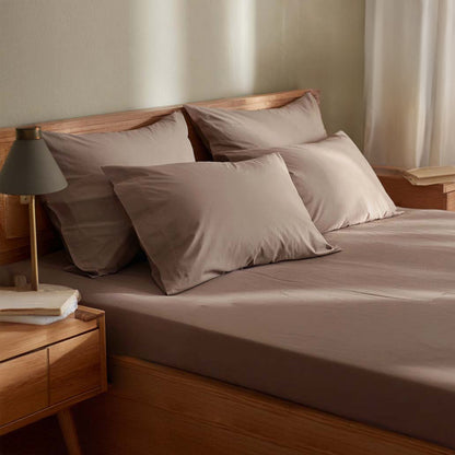 Riverbed Brown Percale Cooling Bedsheet Set