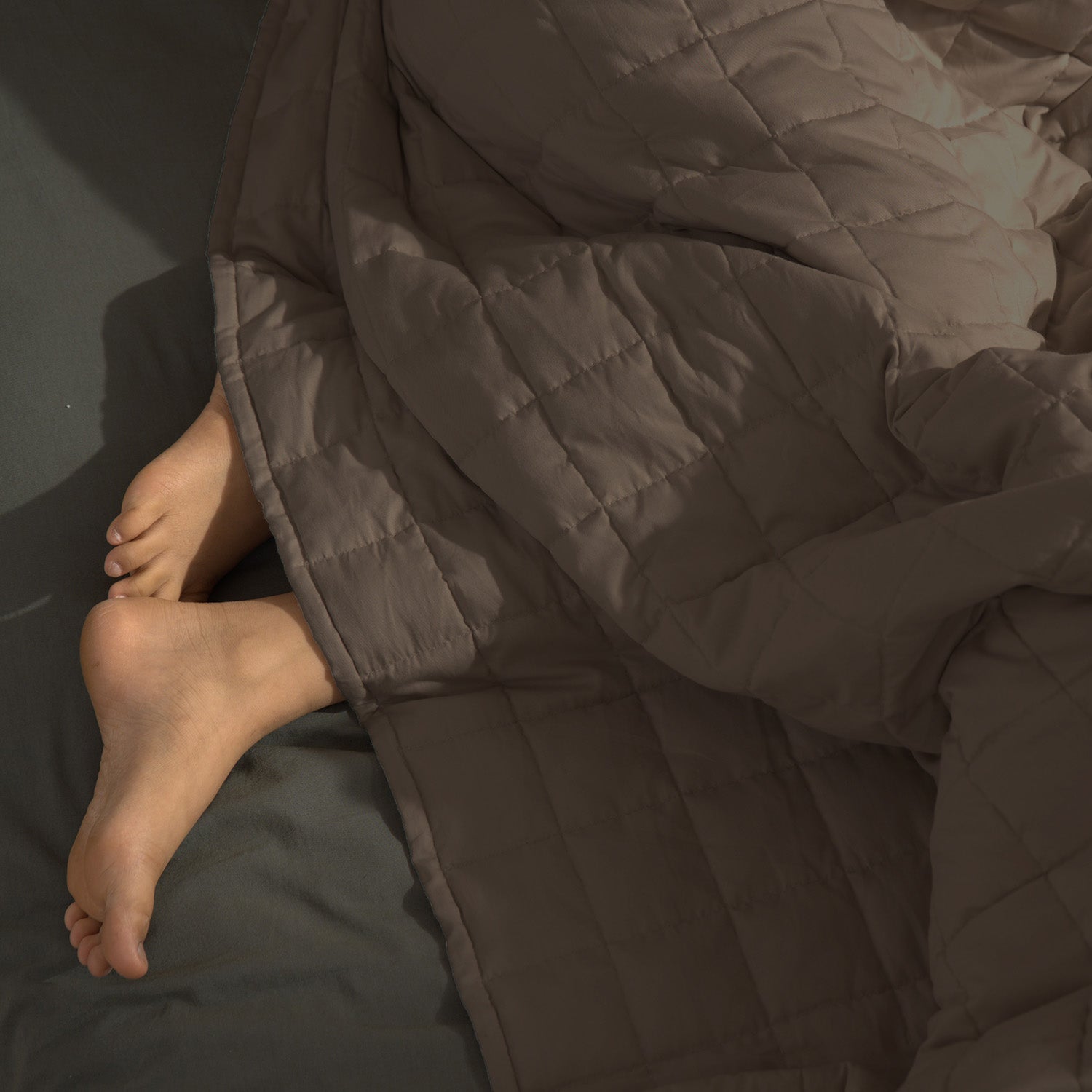 Riverbed Brown Percale Cooling Weighted Blanket
