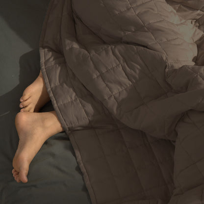 Riverbed Brown Percale Cooling Weighted Blanket