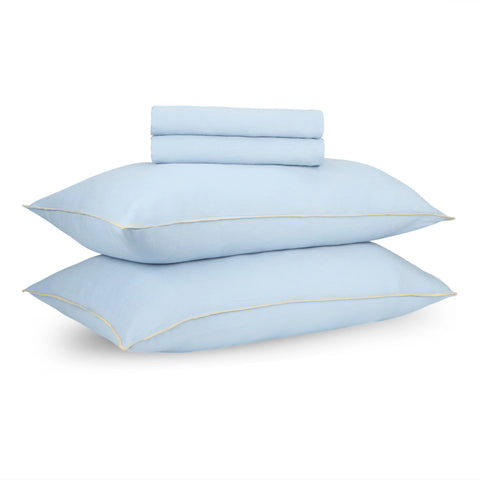 Slate Blue Linen Bedsheet Set