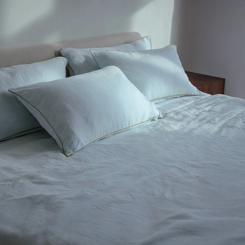 Slate Blue Linen Bedsheet Set