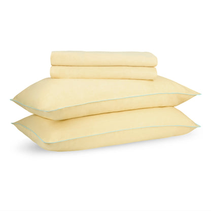 Sunlit Yellow Linen Bedsheet Set