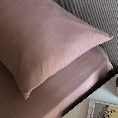 Terra Pink Percale Cooling Bedsheet Set