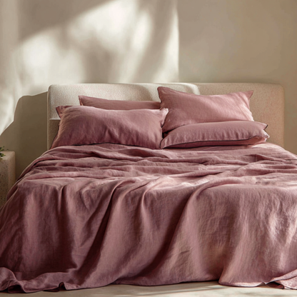 Dusty Plum Linen Bedsheet Set