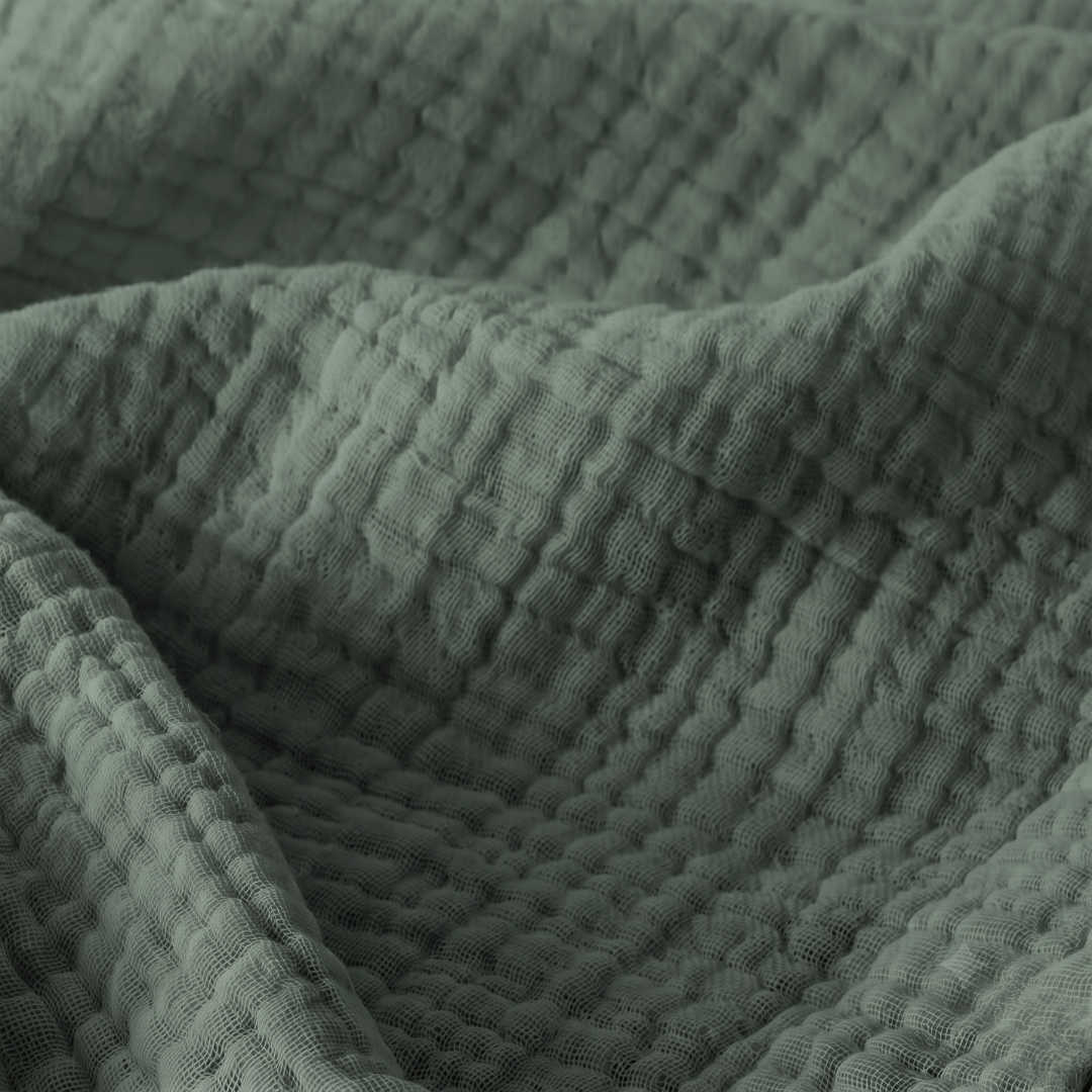 Sage Green Cotton Gauze Light Blanket