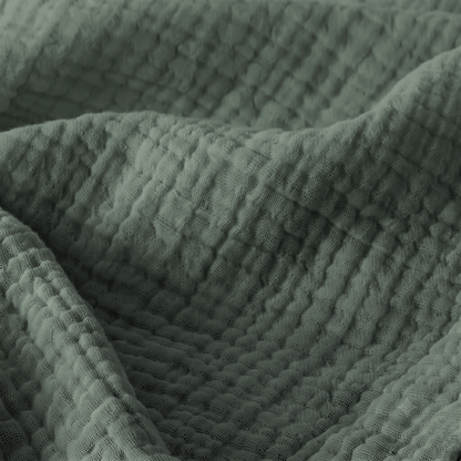 Sage Green Cotton Gauze Light Blanket