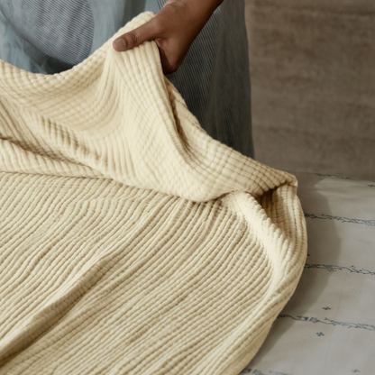 Yellow Cotton Gauze Light Blanket