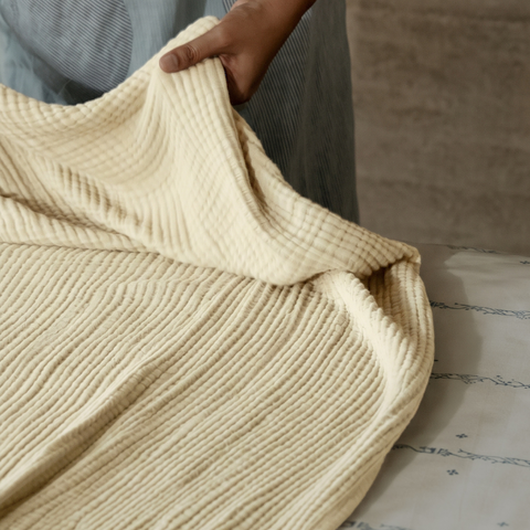 Yellow Cotton Gauze Light Blanket