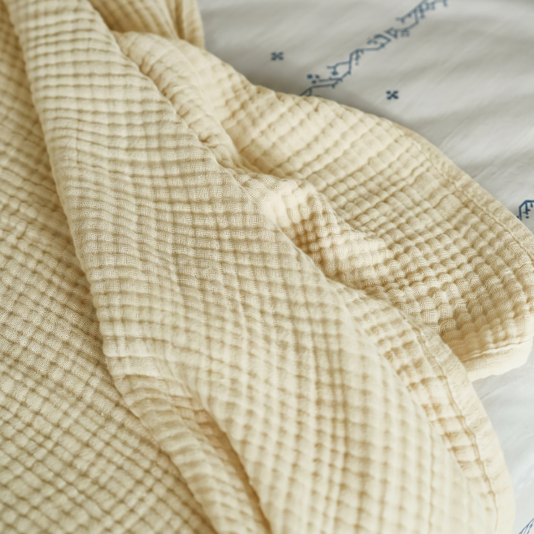 Yellow Cotton Gauze Light Blanket