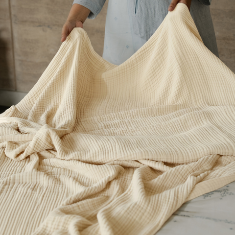 Yellow Cotton Gauze Light Blanket