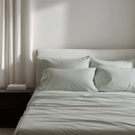 Rain Green Percale Temperature Regulating Bedsheet Sets