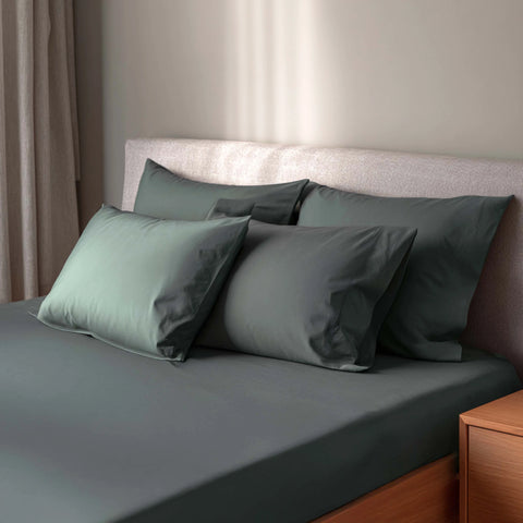 Pine Green Percale Temperature Regulating Bedsheet Sets