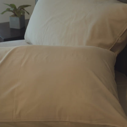 Loom Beige Percale Cooling Bedsheet Set