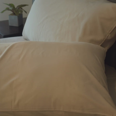 Loom Beige Percale Cooling Bedsheet Set