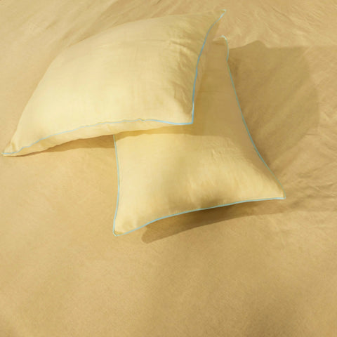 Sunlit Yellow Linen Bedsheet Set