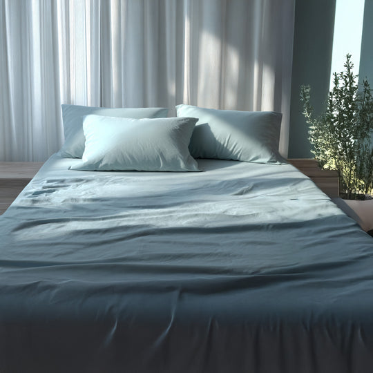 Blue Summer Percale Cooling Bedsheet Set
